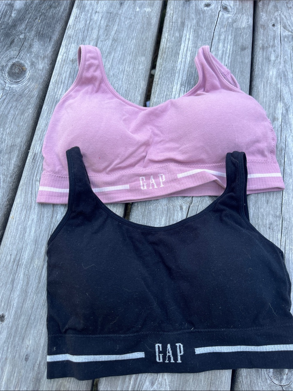GAP Seamless Bralette Duo - Pink & Black